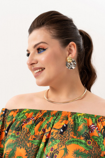 Блуза, юбка Andina 980-1 принт_мандарин - фото 17