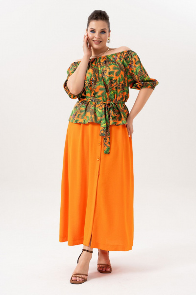 Блуза, юбка Andina 980-1 принт_мандарин - фото 15