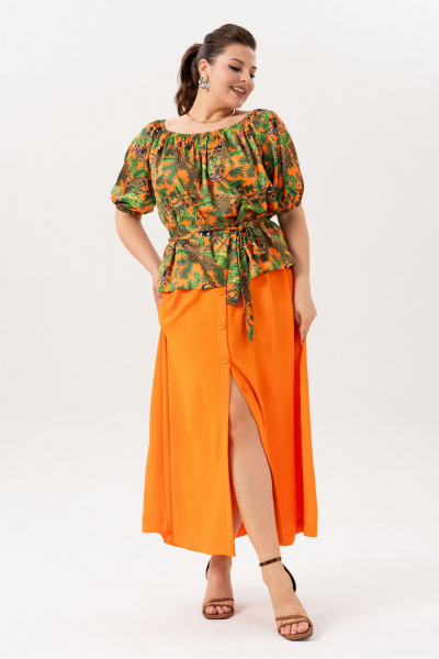 Блуза, юбка Andina 980-1 принт_мандарин - фото 13