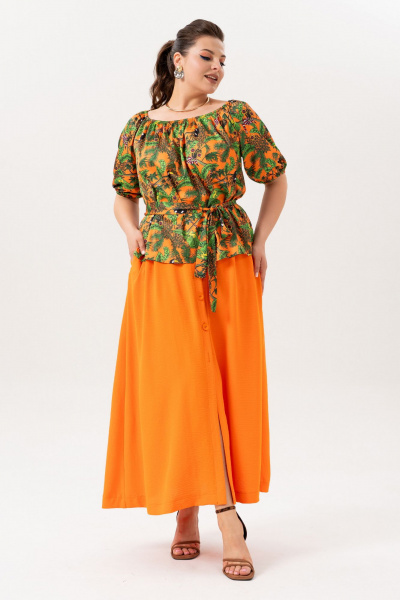 Блуза, юбка Andina 980-1 принт_мандарин - фото 11
