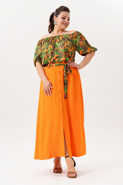 Блуза, юбка Andina 980-1 принт_мандарин - фото 6