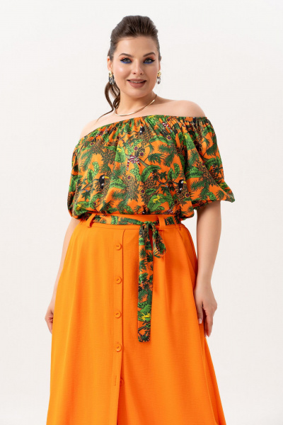 Блуза, юбка Andina 980-1 принт_мандарин - фото 5