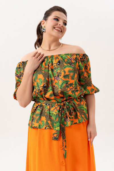 Блуза, юбка Andina 980-1 принт_мандарин - фото 3