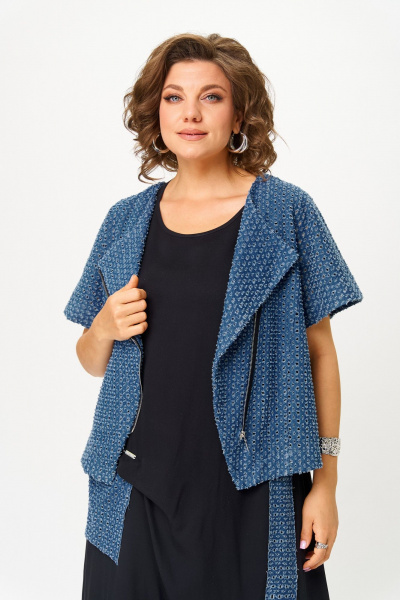 Жакет, платье Michel chic 1428 черный-джинс - фото 7