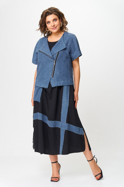 Жакет, платье Michel chic 1428 черный-джинс - фото 1