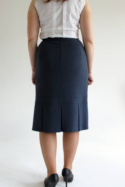 Деловая юбка в складку из текстиля на подкладке Faldas М-08 синий - фото 3