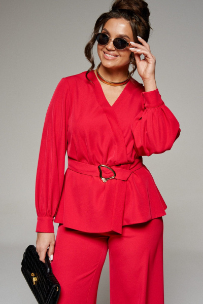 Блуза, брюки Beautiful&Free 6351 красный - фото 4