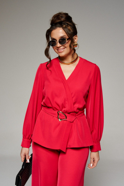 Блуза, брюки Beautiful&Free 6351 красный - фото 3