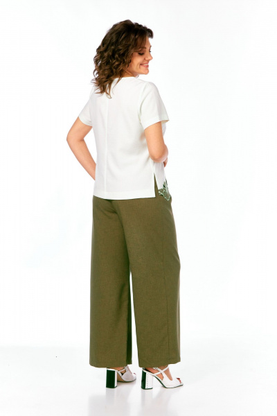 Блуза, брюки Rishelie 989 олива-белый - фото 4