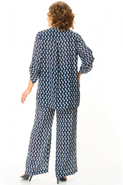 Блуза, брюки БелЭльСтиль 745-1_45_22+ 605-2_73_22 молочно-голубой - фото 7