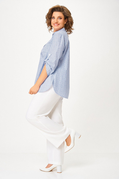 Блуза Swallow 864.1 молочный/голубой - фото 8