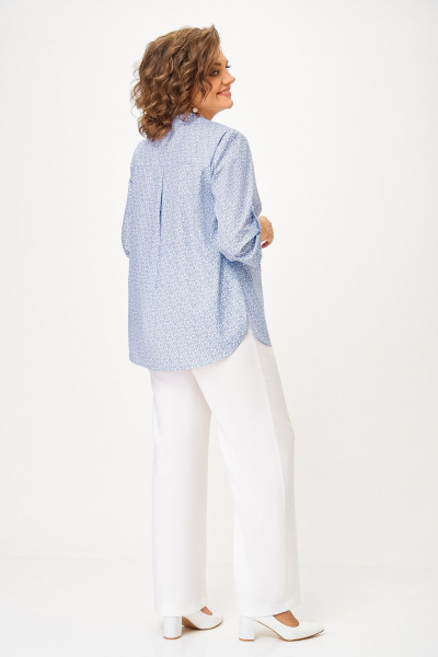 Блуза Swallow 864.1 молочный/голубой - фото 7