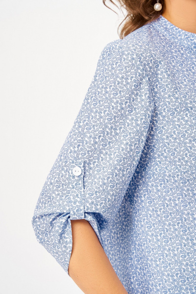 Блуза Swallow 864.1 молочный/голубой - фото 6