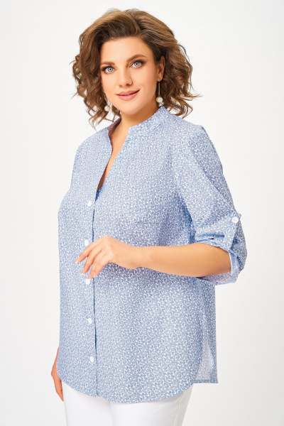 Блуза Swallow 864.1 молочный/голубой - фото 2