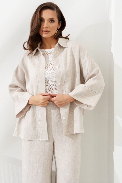 Блуза, брюки AltaModa 2012-1 бежевый_меланж - фото 4