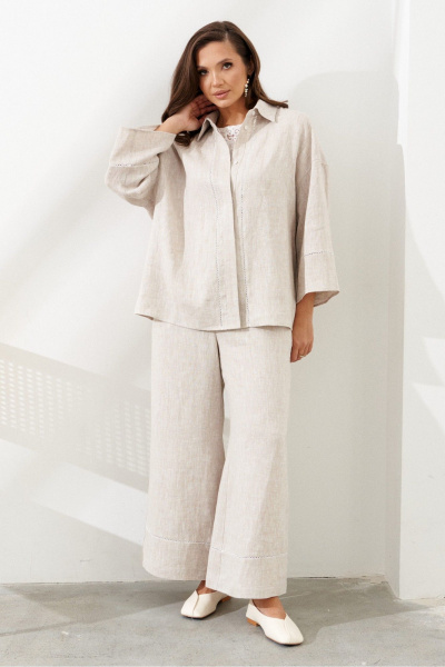 Блуза, брюки AltaModa 2012-1 бежевый_меланж - фото 1