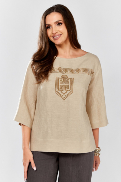 Блуза MALI 625-077 бежевый - фото 6