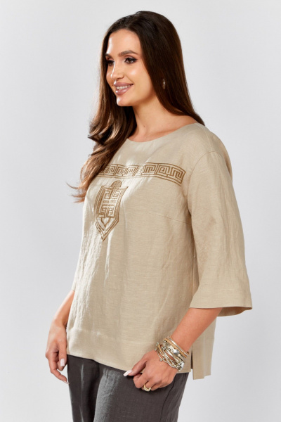 Блуза MALI 625-077 бежевый - фото 3