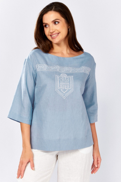 Блуза MALI 625-077 голубой - фото 7
