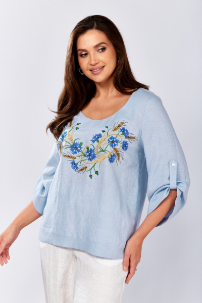 Блуза MALI 625-078 голубой - фото 8