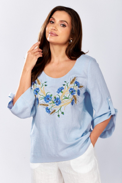 Блуза MALI 625-078 голубой - фото 7