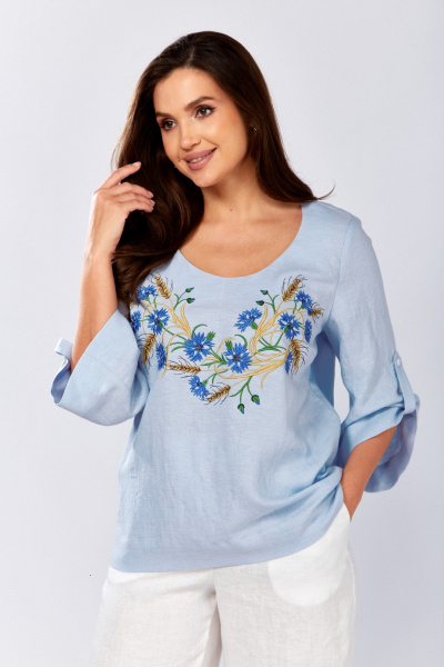 Блуза MALI 625-078 голубой - фото 1