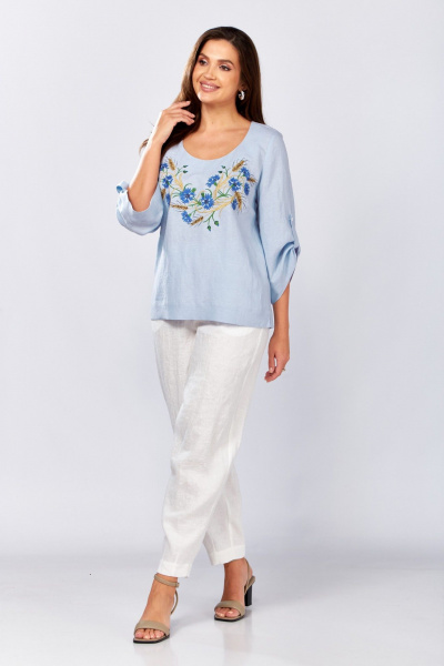 Блуза MALI 625-078 голубой - фото 4