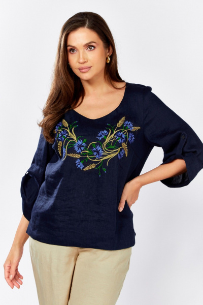 Блуза MALI 625-078 синий - фото 7