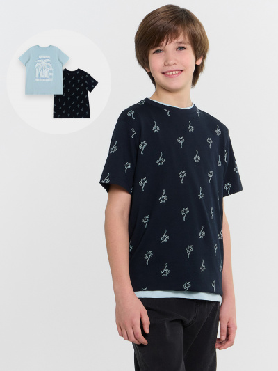 Футболка Mark Formelle 113379-2/25-37885П-0 голубая_дымка_пальмы_на_т.синем_2_сл_1изд_печ_на_ - фото 47