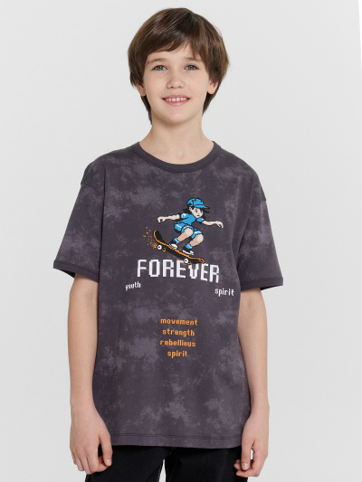 Футболка Mark Formelle 113448/24-32723ПП-0 серый_acid_wash_печать_3_сл_на_пол - фото 45