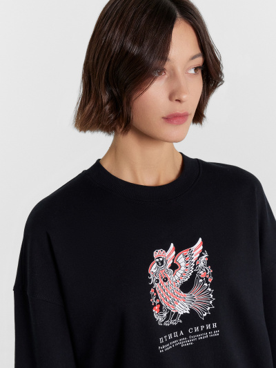 Свитшот Mark Formelle 122919/1/24-30074П-7 черный_печать_3_сл_на_пол_2_сл_на_спинке - фото 19