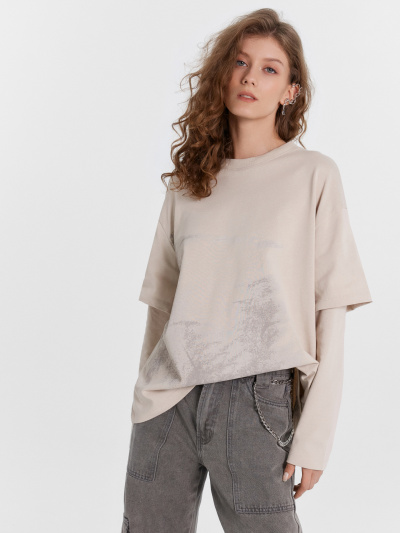 Джемпер Mark Formelle 122988/24-29640П-0 белый_песок_печать_1_сл_на_пол_1сл_на_спинке_1сл_те - фото 109