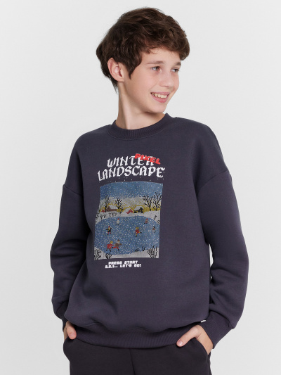 Свитшот Mark Formelle 123437/1/24-27870П-7П графит_печать_3_сл_на_пол - фото 20