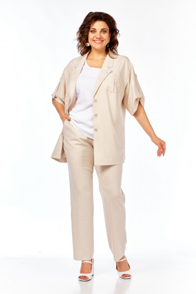 Блуза, брюки, жакет Tensi 396 бежевый - фото 6