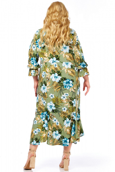 Платье Celentano lite 5050 оливково-зеленый/цветочный_принт - фото 5