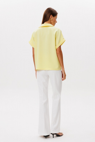 Блуза летняя с коротким рукавом и отложным воротником THE NAME 2293 лимон - фото 7