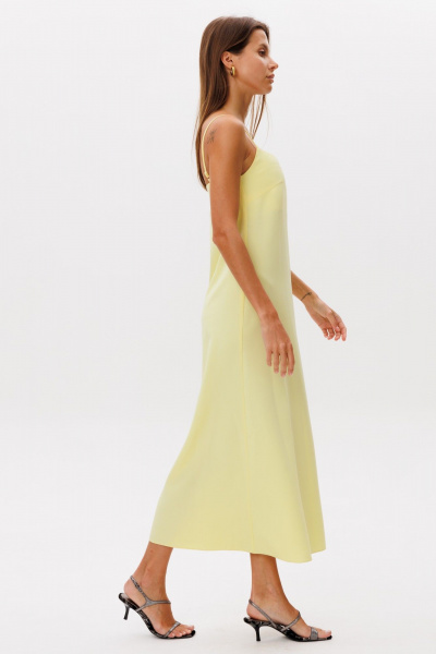 Желтый летний сарафан свободного силуэта из льна THE NAME 2321 лимонный - фото 7