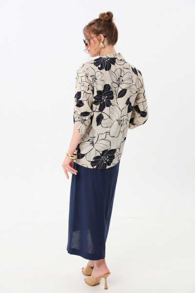 Жакет, юбка NikVa 975-1 лилии_индиго - фото 3