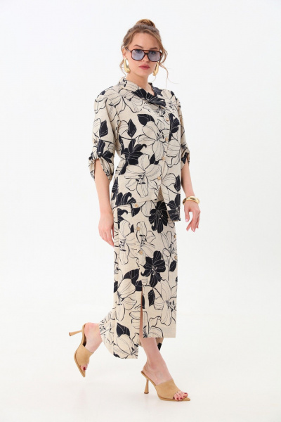 Жакет, юбка NikVa 975-2 лилии - фото 2