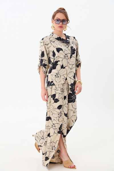 Брюки, жакет NikVa 978-2 лилии - фото 2