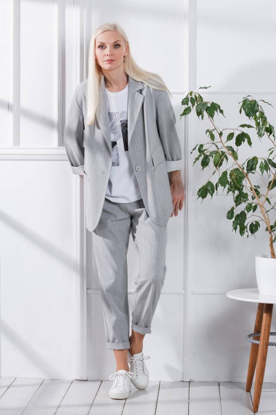 Брюки Achosa 1240 серая полоска - фото 8