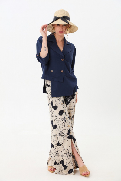 Брюки, жакет NikVa 979-1 индиго_лилии - фото 6