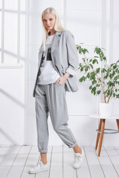 Брюки Achosa 1240 серая полоска - фото 5