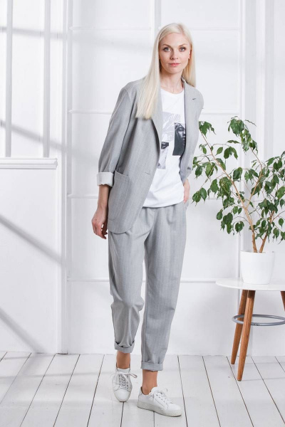 Брюки Achosa 1240 серая полоска - фото 4