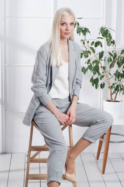 Брюки Achosa 1240 серая полоска - фото 3