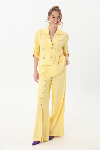 Брюки, жакет NikVa 979-2 лимон - фото 6
