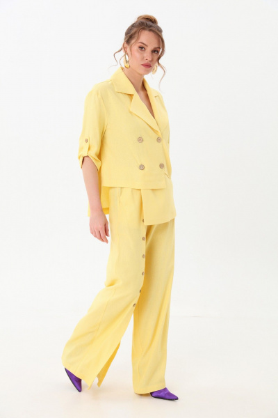 Брюки, жакет NikVa 979-2 лимон - фото 3