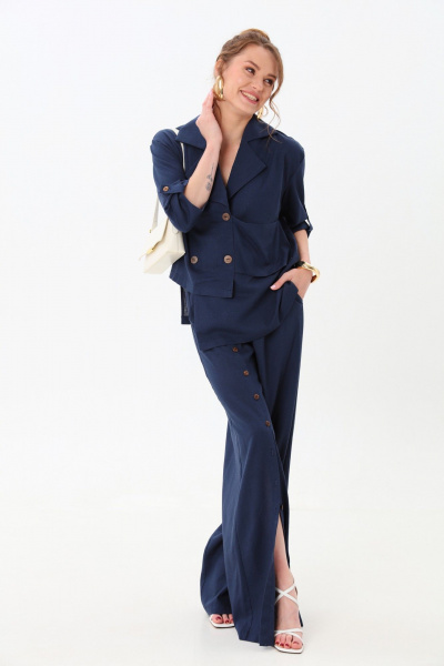 Брюки, жакет NikVa 979-3 индиго - фото 5
