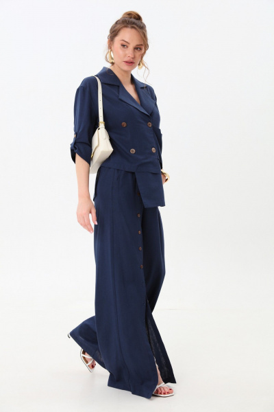 Брюки, жакет NikVa 979-3 индиго - фото 2