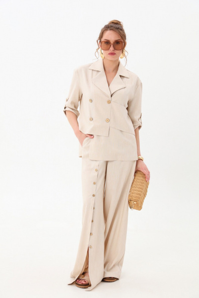 Брюки, жакет NikVa 979-4 песок - фото 4